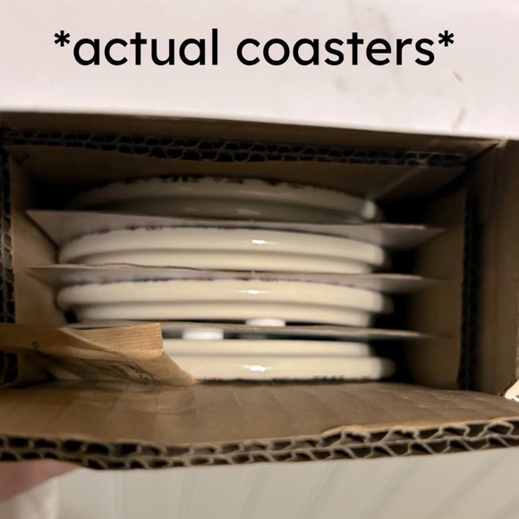 NWT 4-Piece CHIC & TONIC S/4 Moroccan Inspired, Round, Stoneware Coasters Set - Picture 2 of 7